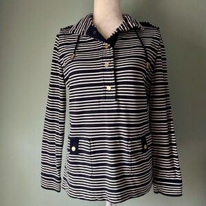 Tory Burch Striped Navy and White Pullover